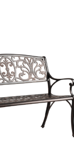 Balkene Home Decatur Patio Bench, Antique Bronze