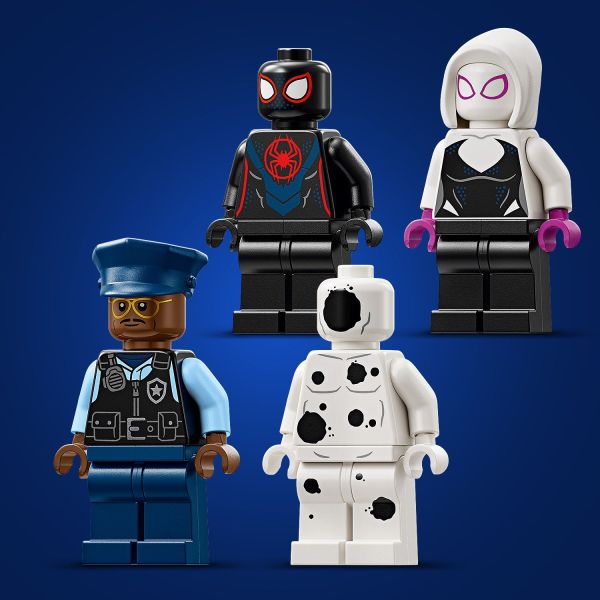 Miles Morales, The Spot, Gwen Stacy and Officer Jefferson.
