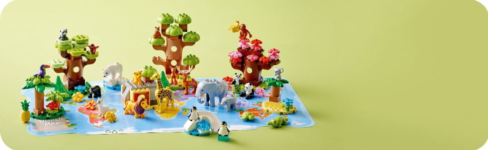 LEGO DUPLO Wild Animals of The World Toy 10975, with 22 Animal