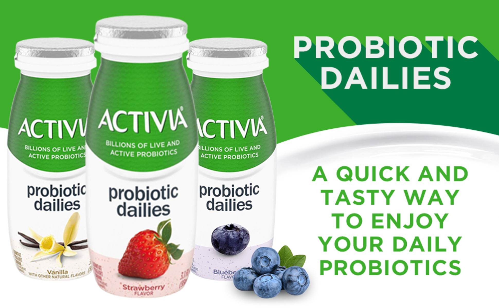 Activia Yogurt Drink, Lowfat, Probiotic Dailies, Strawberry Banana Flavor,  8 Pack 8 Ea, Individual Size