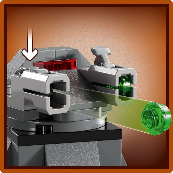 Target the invaders with the stud shooters.