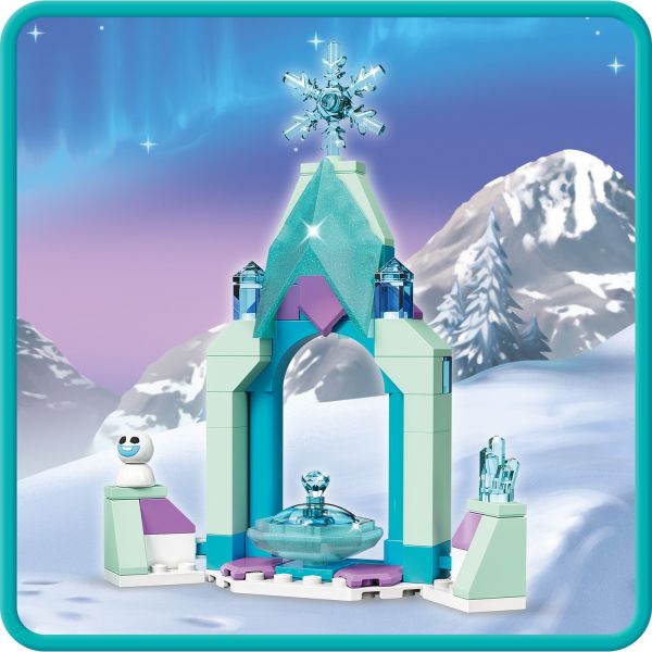 Recreate the ice castle fountain and courtyard.