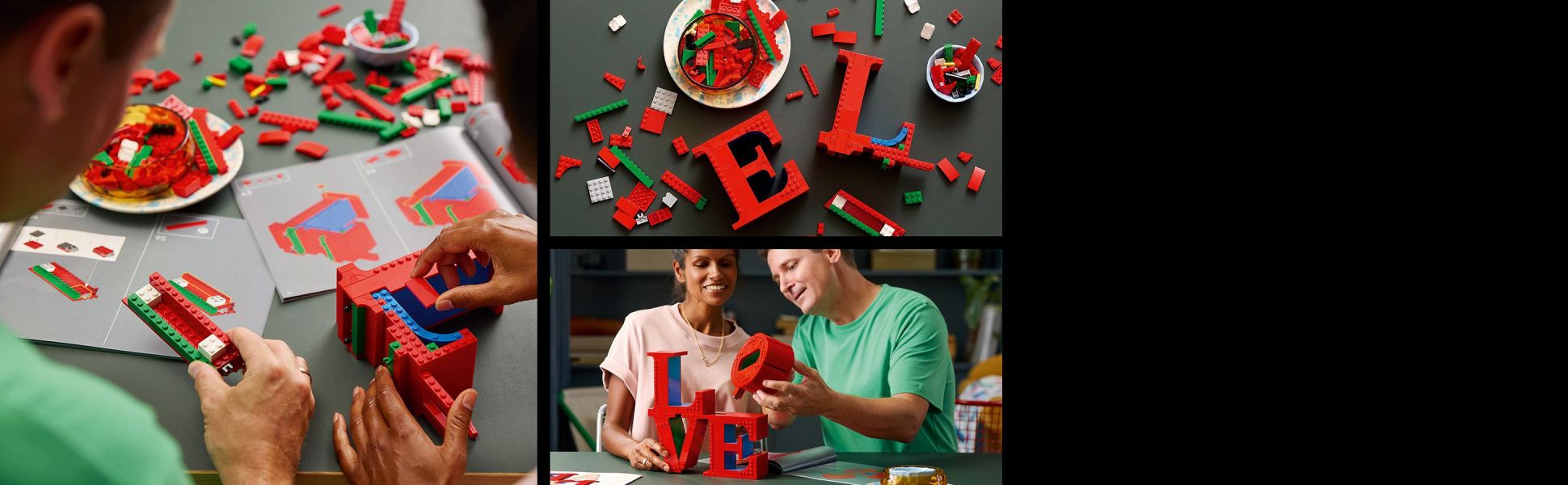 Home decor idea comes with 2 sets of building instructions so you can create your LOVE model with a friend or family member.