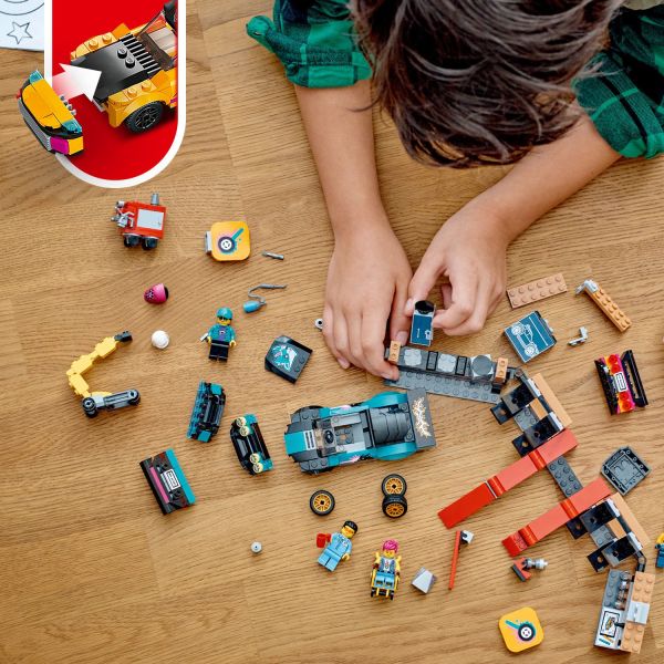 LEGO City Custom Car Garage 60389, Toy Garage Building Set with 2