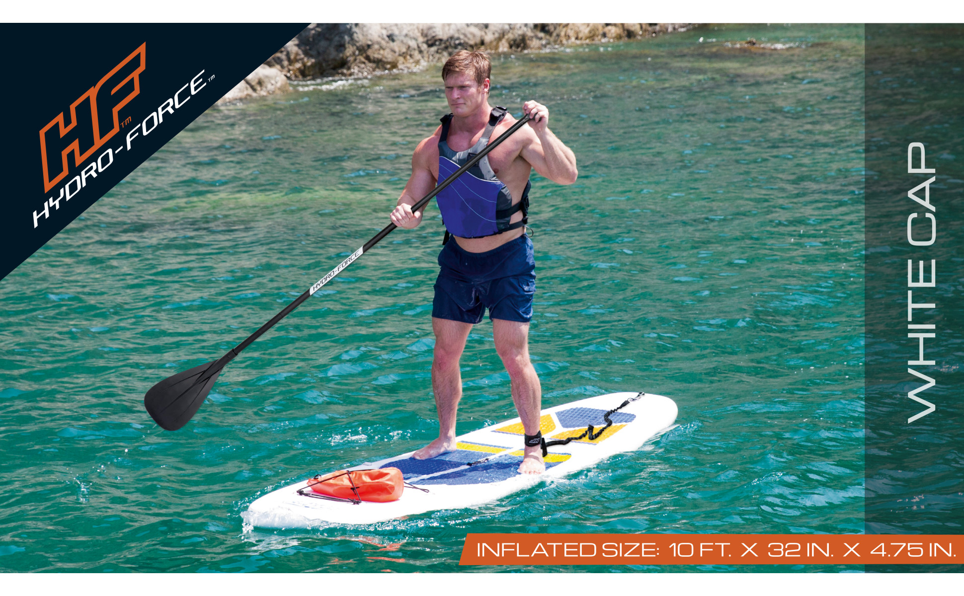 Bestway Hydro-Force White Cap 10 ft. Inflatable Stand Up Paddle