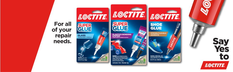 3 LOCTITE Glass Super Glue CLEAR Dishwasher Safe Metal Stained