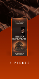 Ferrero Rondnoir, Premium Dark Chocolate, Individually Wrapped Candy for  Gifting, 8 Ct Bag
