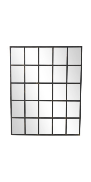 Contemporary Black Metal Wall Mirror