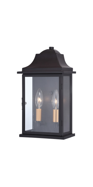 Bristol 7.5 in.W Outdoor Wall Light Oil Burnished Bronze with Light Gold