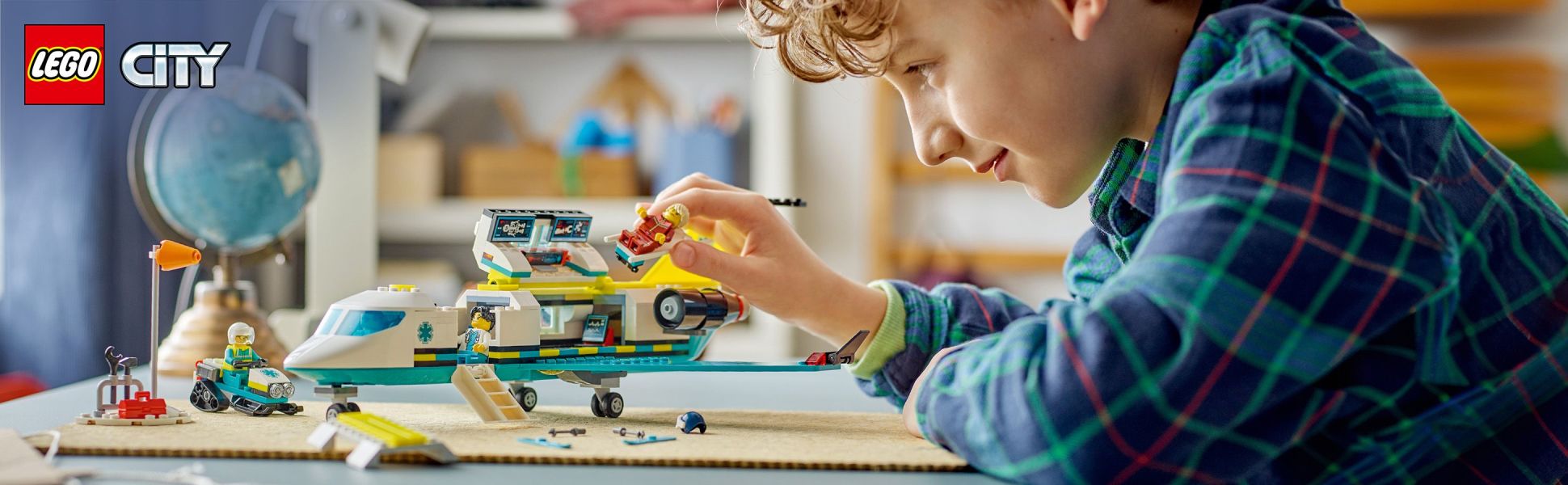 Send kids’ imaginations soaring with the LEGO City Emergency Air Ambulance Plane toy building set for ages 6 and up.