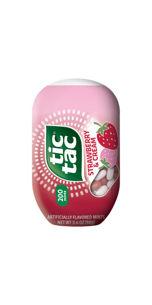 Tic Tac Strawberry & Cream, On-the-Go Pocket-Sized Mints, 200 pieces, 3.4 oz Bottle Pack