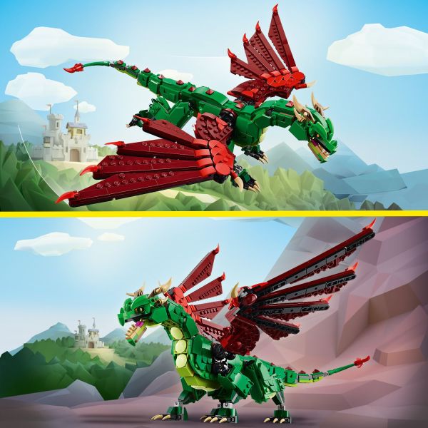 Large wings move up and down and fold in and out.