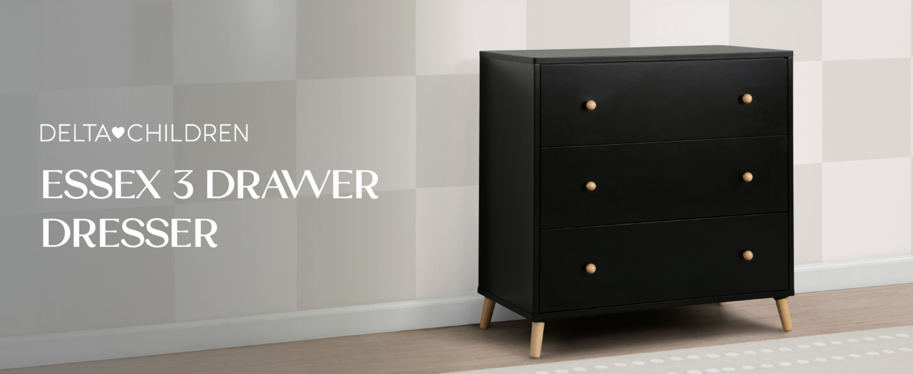 Delta Children Essex 3 Drawer Dresser with Interlocking Drawers