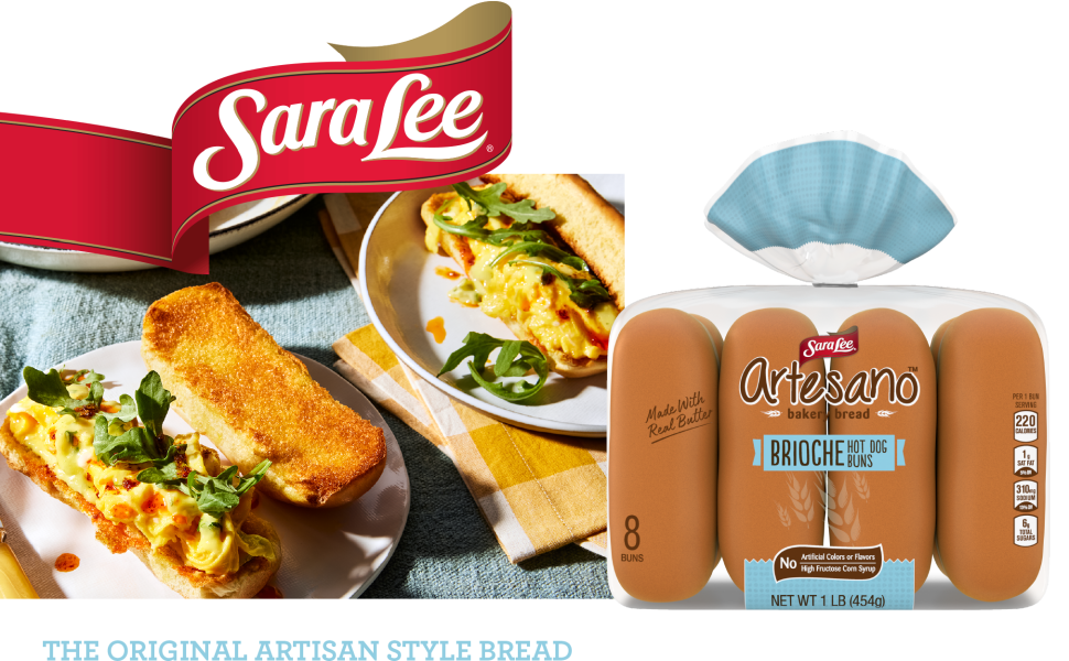 Sara Lee Artesano Brioche Hot Dog Buns 8 count made with butter