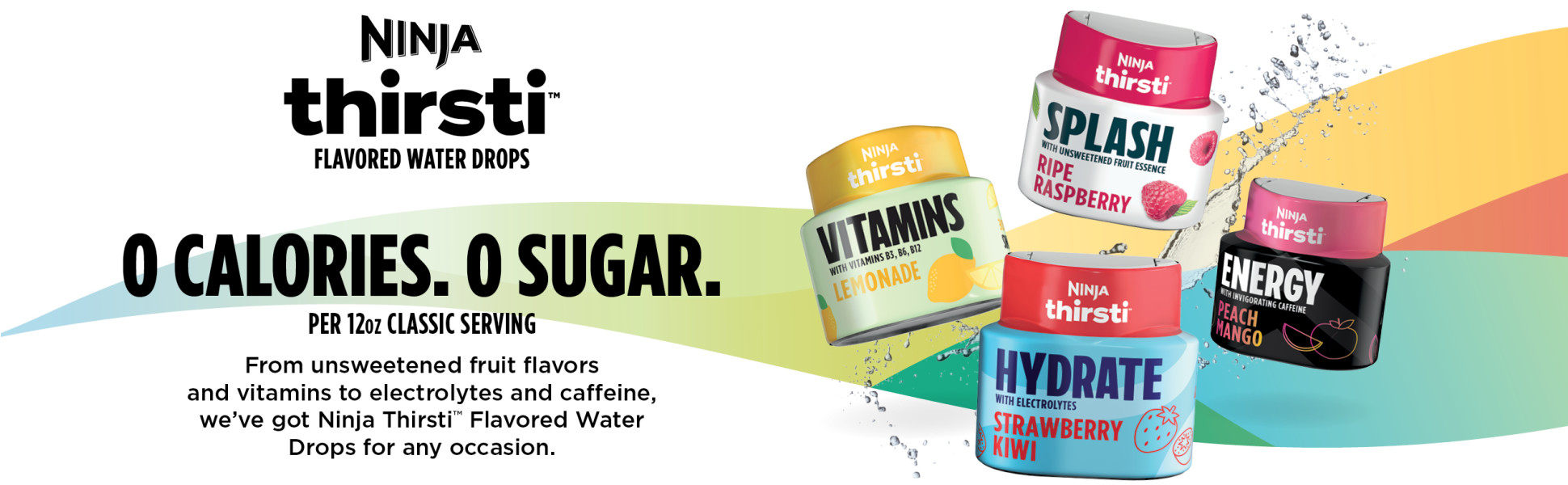 Ninja Thirsti Flavored Water Drops, Hydrate With Electrolytes, Triple  Berry, 3 Pack, Zero Calories, Zero Sugar, 2.23 Fl Oz, Makes 17, 12oz  Drinks