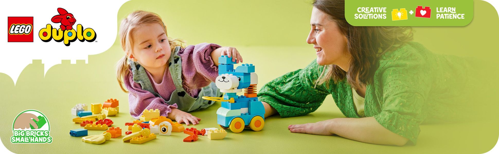 Preschoolers assemble a duck, fish or dog, or any creature their imaginations can conjure, with this creative toy on wheels.