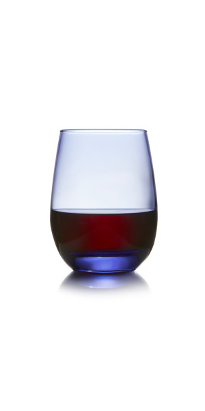 Libbey Classic Blue Stemless Wine Glasses, Set of 6