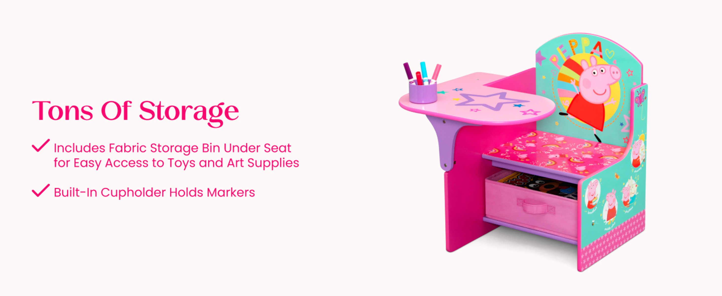 Delta Children Peppa Pig Chair Desk with Storage Bin - Walmart.com