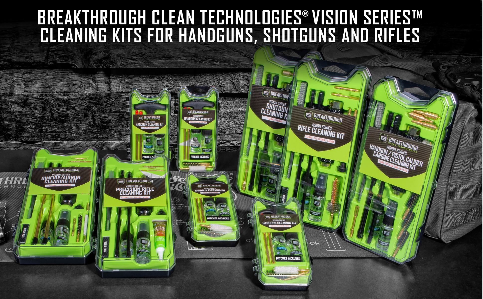 Breakthrough® Clean Technologies Vision Series Pistol Cleaning Kit, .44 &  .45 Caliber, Multi-Color
