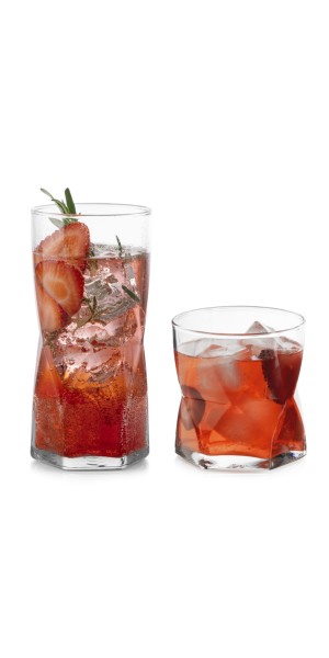 Libbey Rhombus 16-Piece Tumbler and Rocks Glass Set