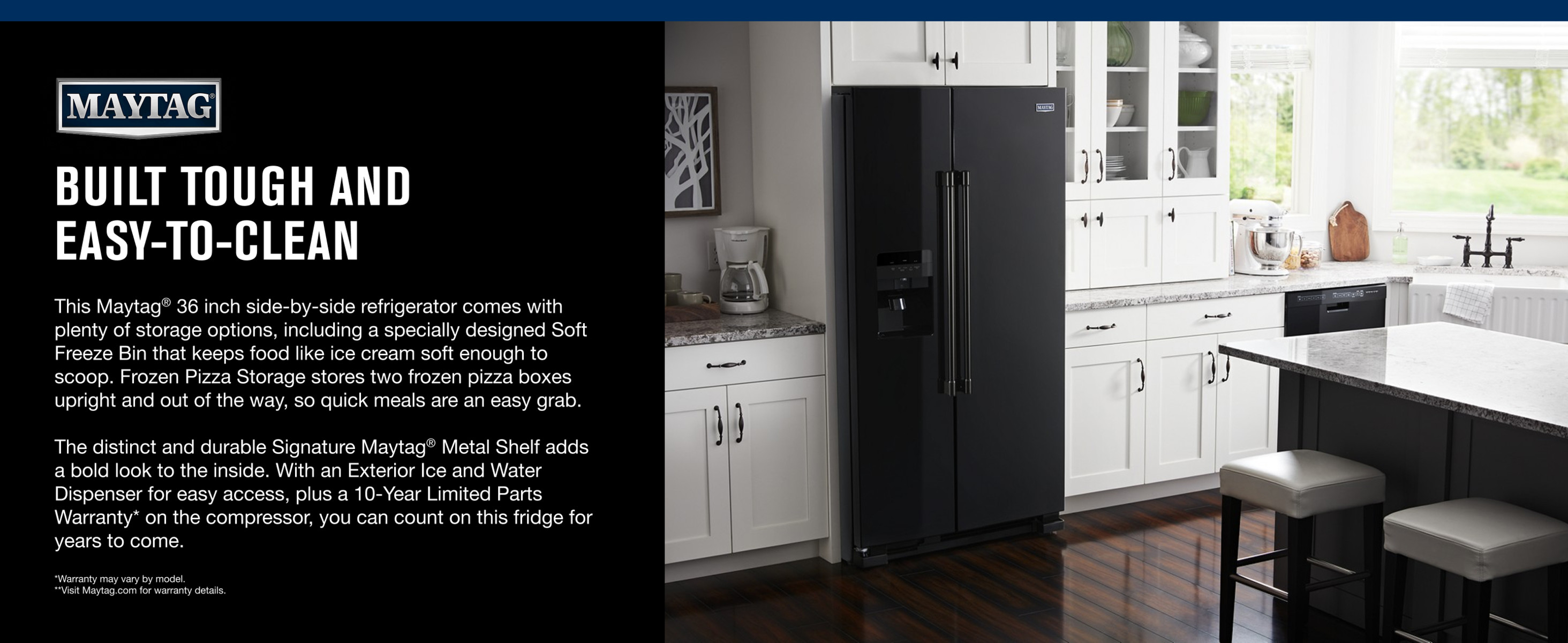 Maytag 24.5 cu. ft. Side by Side Refrigerator in Black with