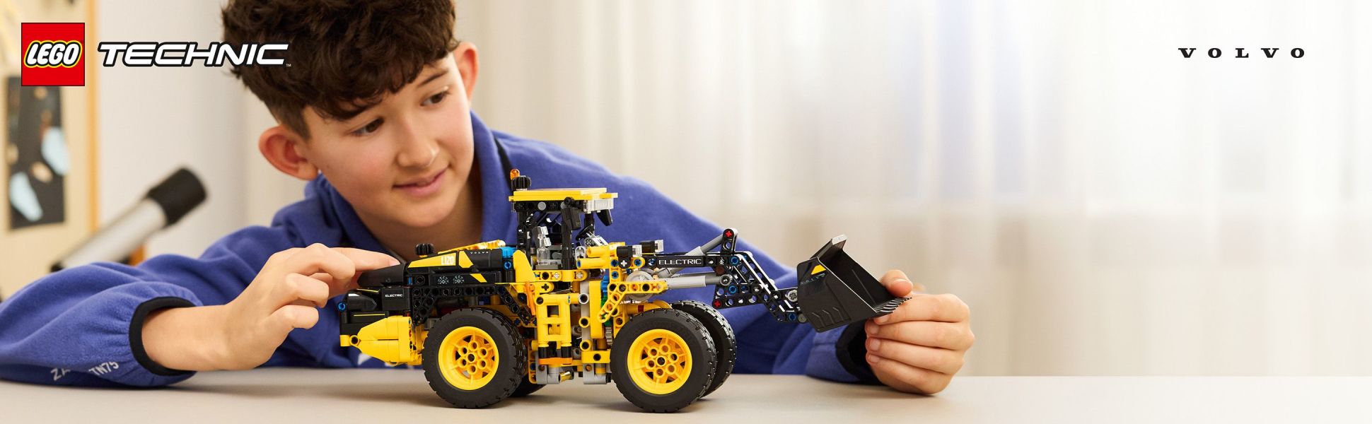 Give kids a fun building challenge as they assemble the details of this LEGO Technic Volvo L120 Electric Wheel Loader.