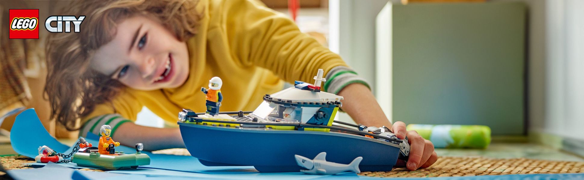 Treat your everyday hero to this LEGO City playset for ages 6 and up, featuring a build-and-float police boat and power dinghy.