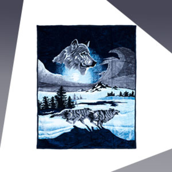 Trademark Home, Wolf Blanket, 74x91 inches, Plush Faux Mink Warm