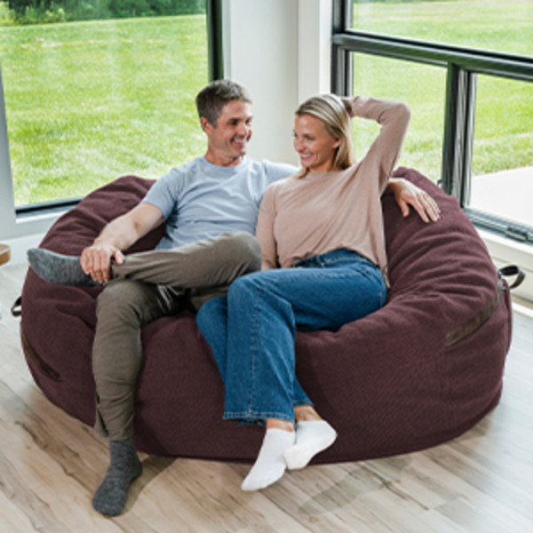 Big Joe Fuf 7Ft Giant Foam Bean Bag Chair, Oversized Couch with
