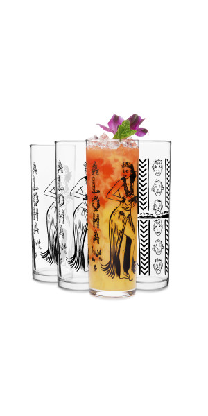 Libbey Tiki Kahiko Zombie Glass, Clear, 13.5oz, Set of 4