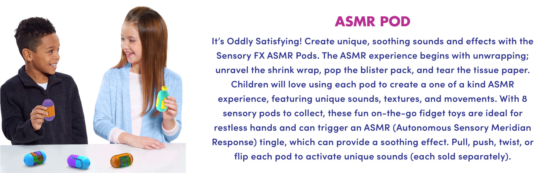 Sensory FX ASMR Pods, Styles May Vary, Fidget Toys for Kids and Adults,  Create Unique and Soothing Sound Effects, Kids Toys for Ages 4 up -  Walmart.com