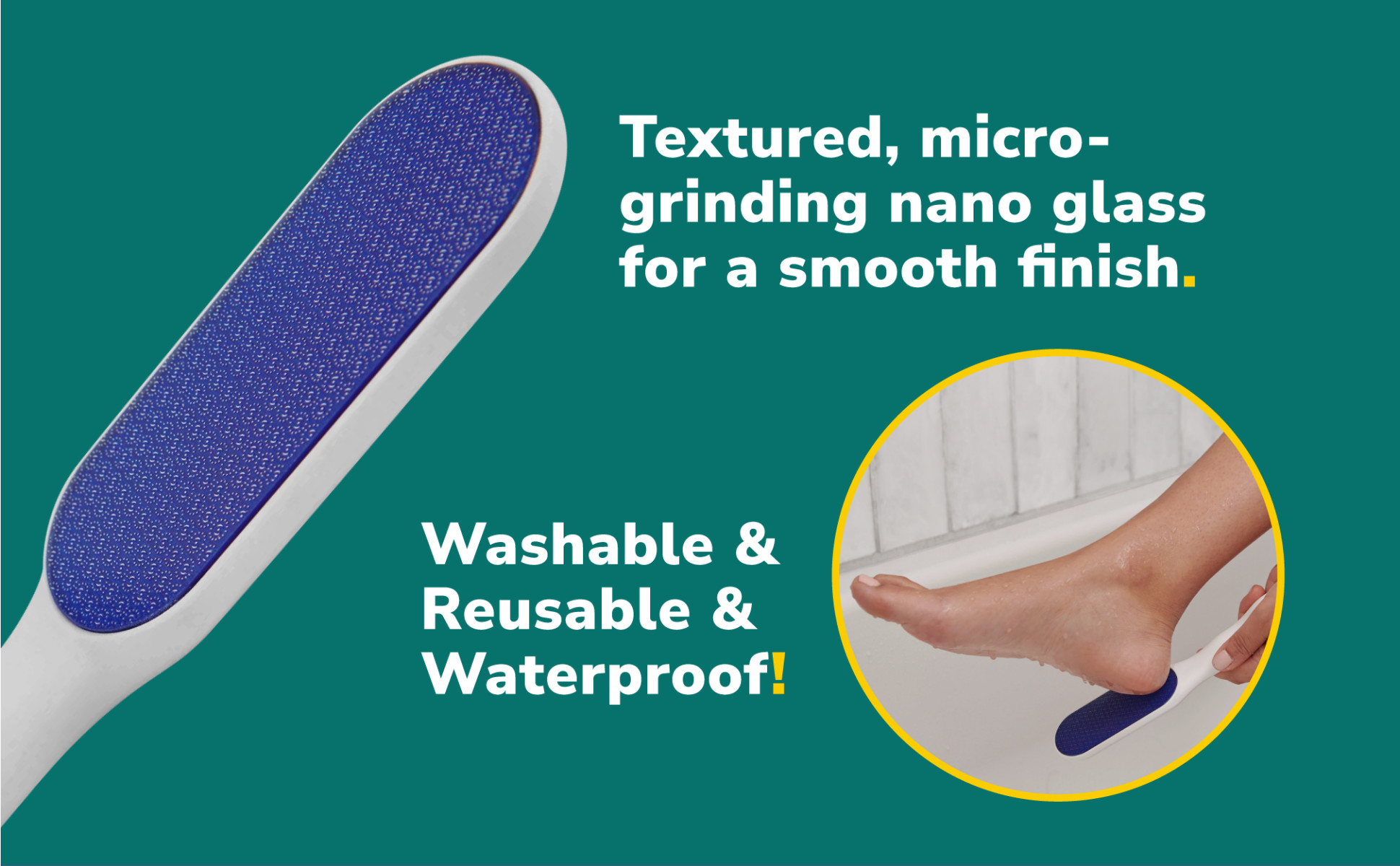 Dr. Scholl's Hard And Dead Skin Remover Nano Glass Foot File And Callus  Remover, Durable Foot Scrubber, Hygienic Pedicure Tool, Long Lasting Foot