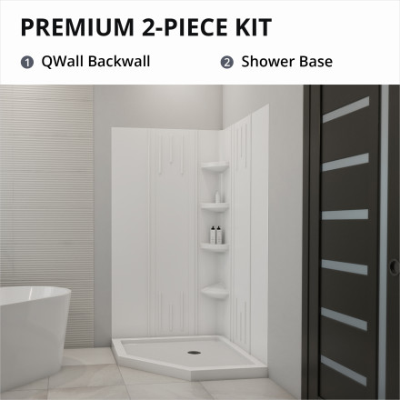 DreamLine SlimLine 38 in. x 38 in. Neo-Angle Shower Pan Base in