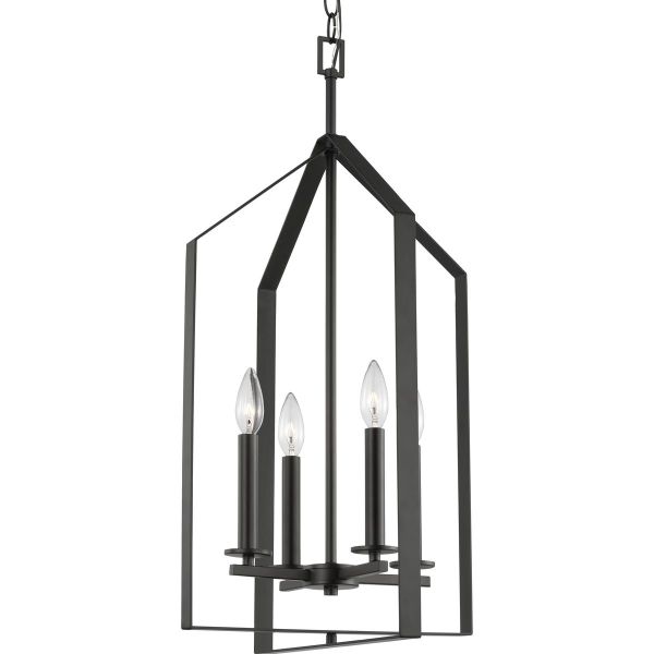 Matte black store foyer light