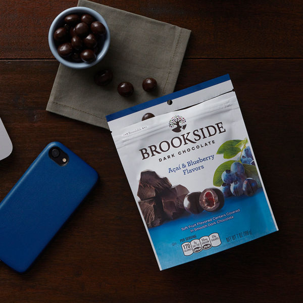 Brookside Dark Chocolate with Acai and Blueberry Flavored Snacking Chocolate Bag 7 oz