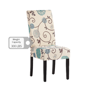 Noble House Pertica White and Blue Floral Fabric Dining Chairs (Set of ...
