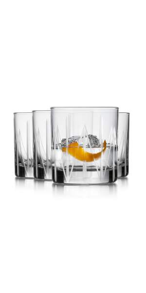 Libbey Cut Cocktails Structure Rocks Glass, 11oz, Set of 4