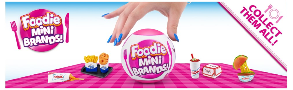 5 Surprise Foodie Mini Brands Kapsel mit Fast Food Miniaturen