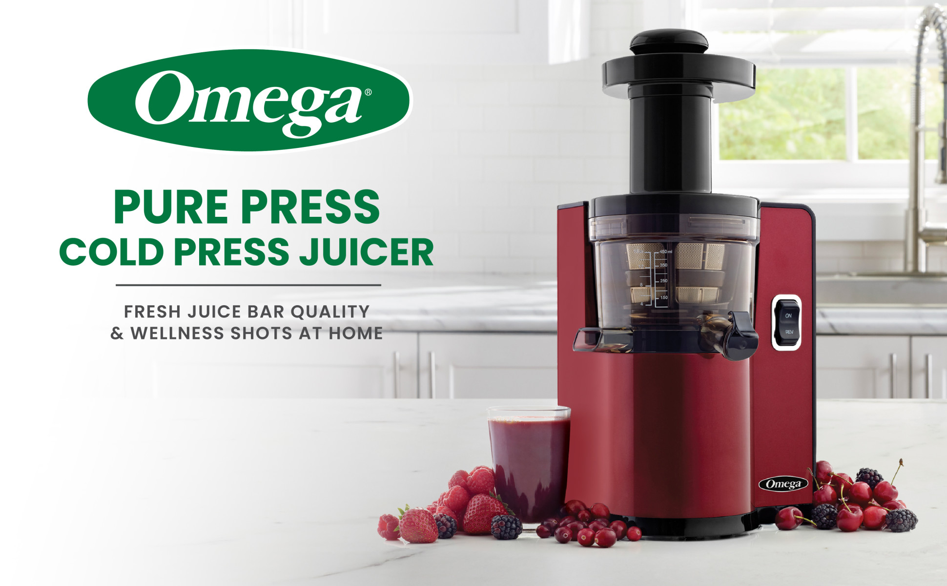 Omega Cold Press Masticating Juicer, Easy Clean, Low-Speed