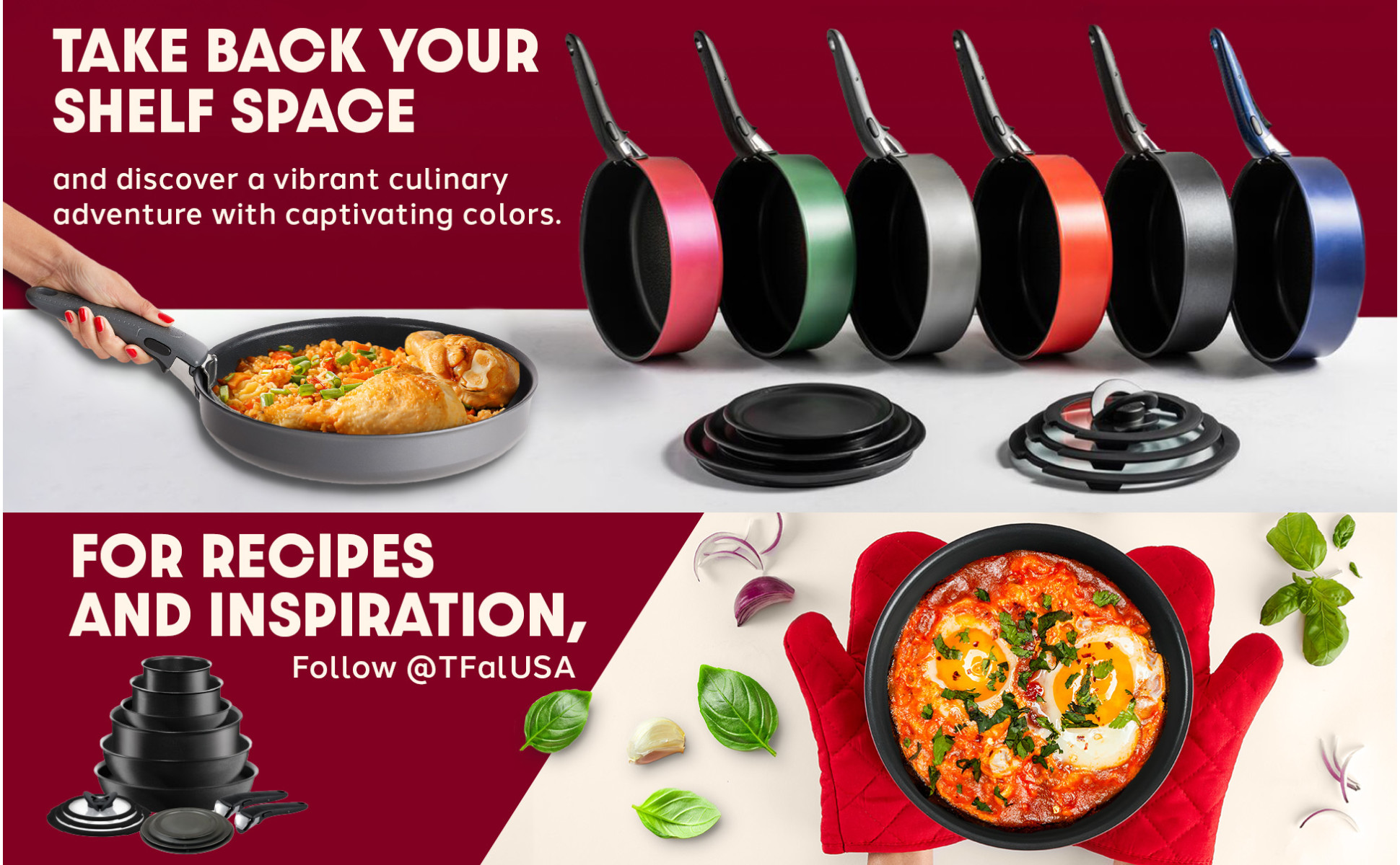 T-Fal Ingenio Nonstick Cookware Set 8 Piece Induction Oven Broiler Safe 500F Cookware, Pots and Pans, Oven, Broil, Dishwasher Safe, Black