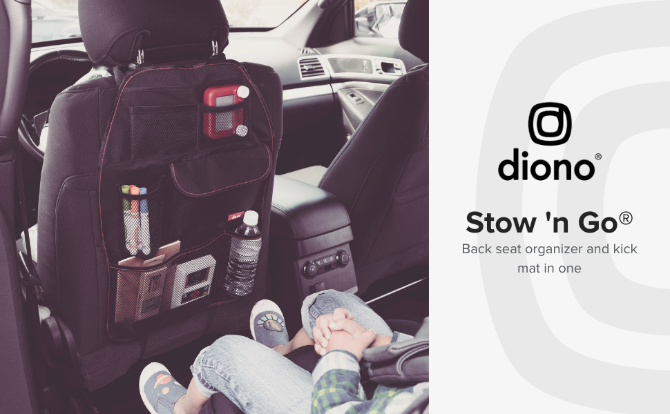 Voorbereiding haalbaar redden Diono Stow 'N Go 2-in-1 Back Seat Protector and Organizer, 7 Pockets, Black  - Walmart.com