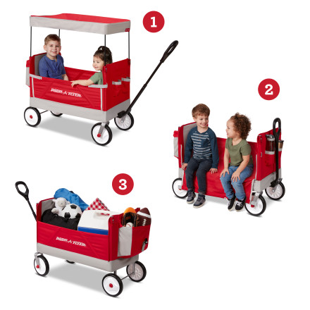 Radio Flyer, Family Wagon with Canopy, Folding Wagon, Light