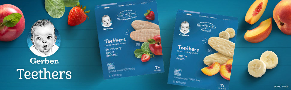 gerber teethers strawberry apple spinach