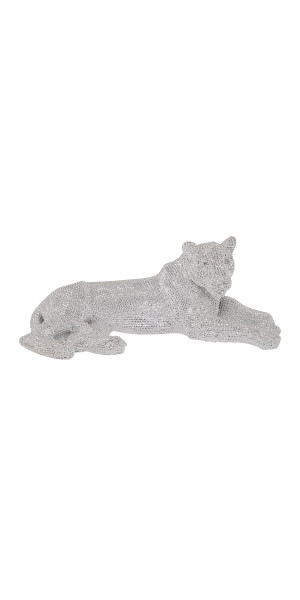 彫刻・オブジェ ozwart Dioscorea Elasmotherium Silver DecMode Polystone Glam and Luxurious Leopard/Panther Floor