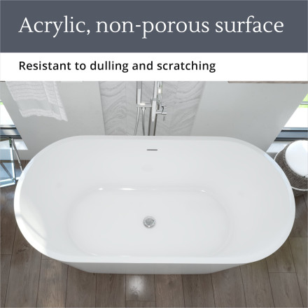 DreamLine Enigma 47 in. x 27 in. Freestanding Acrylic Soaking