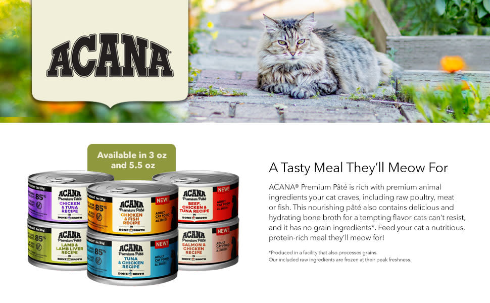 ACANA Beef, Chicken + Tuna Recipe in Bone Broth Wet Cat Food, 5.5 oz
