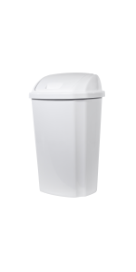 Hefty 13.3-gal Touch Lid Trash Can, White with Decorative Texture