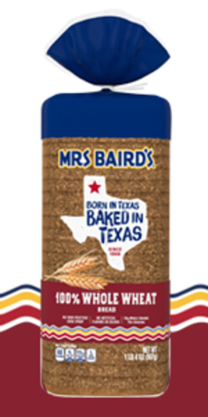 Mrs Baird's 100% Whole Wheat Bread, 20 oz