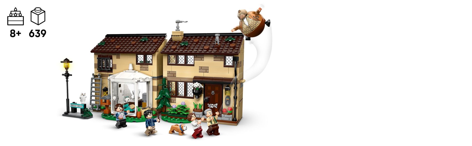 The set features a detailed model of the Dursleys’ home and LEGO Harry Potter minifigures to play out spellbinding stories.