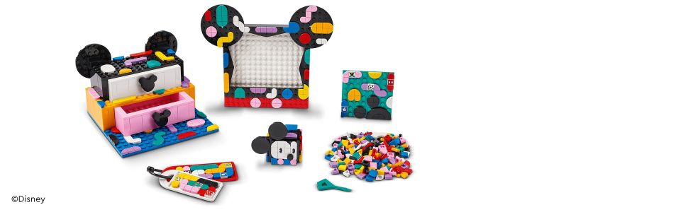  LEGO DOTS Disney Mickey and Minnie Mouse Stitch-On Patch 41963,  DIY Toy Badge Making Kit to Decorate Clothes, Backpacks and More, Craft Kit  for Kids Aged 8 Plus : Toys 